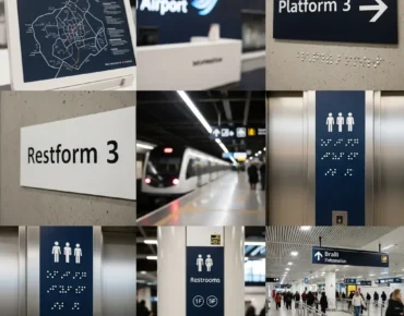 braille signage for airport