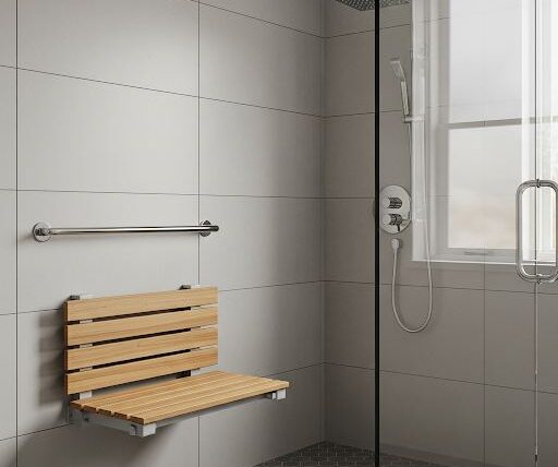 wall mounted shower seat